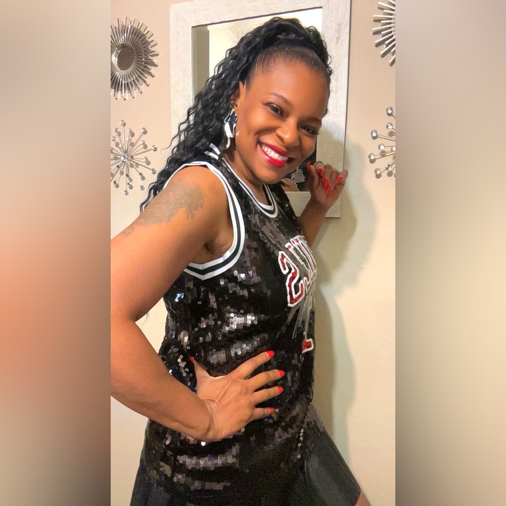 Sale‼️Chicago Bulls Sequin Black jersey - Picture 4 of 15